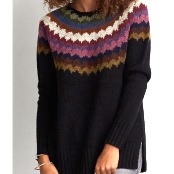 American Eagle Ahhmazingly Soft Sweater Size XS Rainbow Yoke Fair Isle Cabincore - Picture 1 of 10